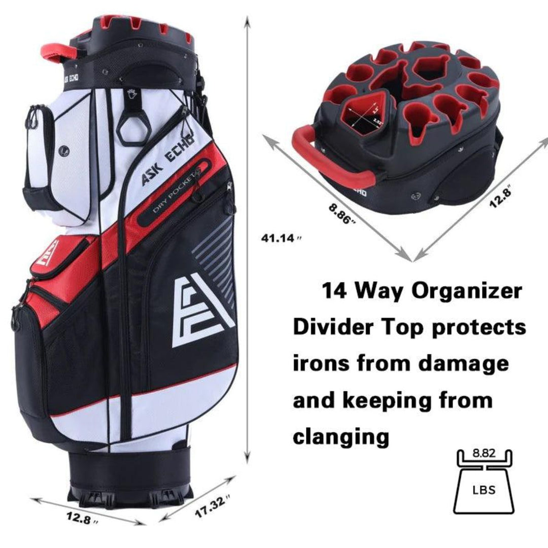 T-LOCK 2.0 14 Way Organizer Dividers Golf Soundless Cart Bag
