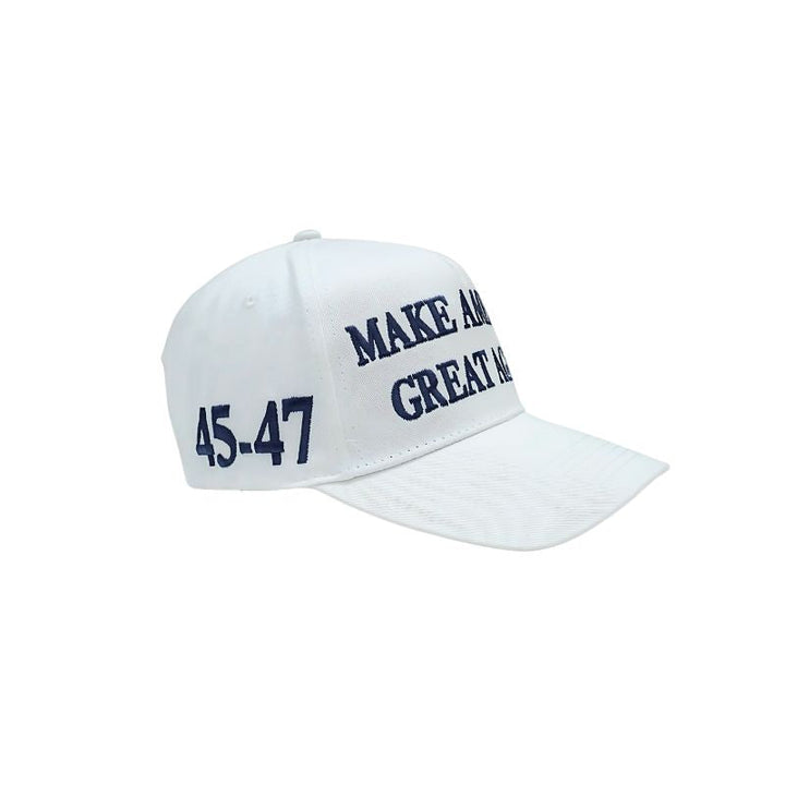 MAGA 45-47 w/ Flag - White