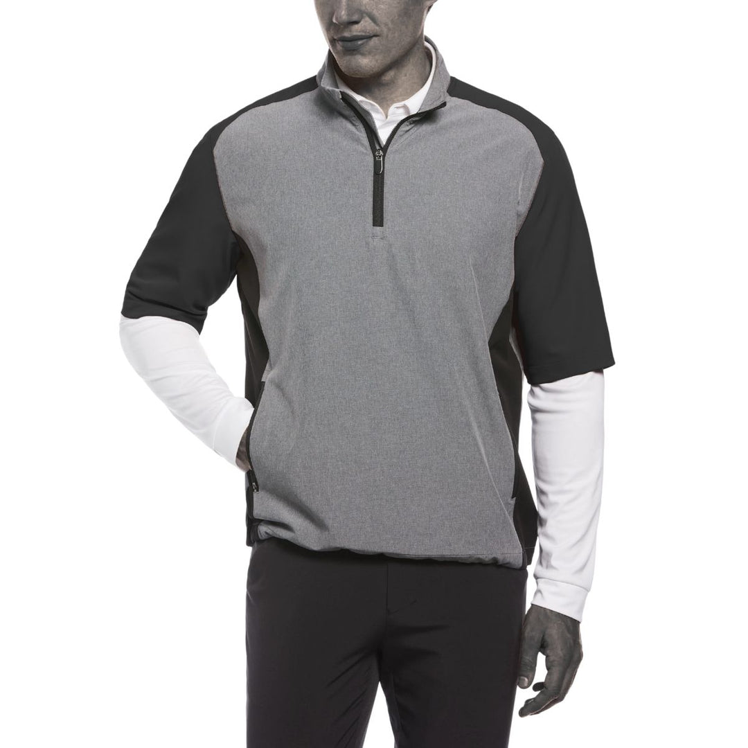 Heather Blocked Half Zip Golf Pullover