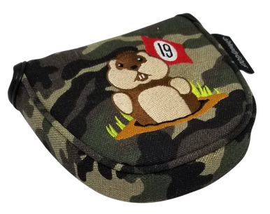 Dancing Gopher Camo Embroidered Mallet Putter Cover by ReadyGOLF