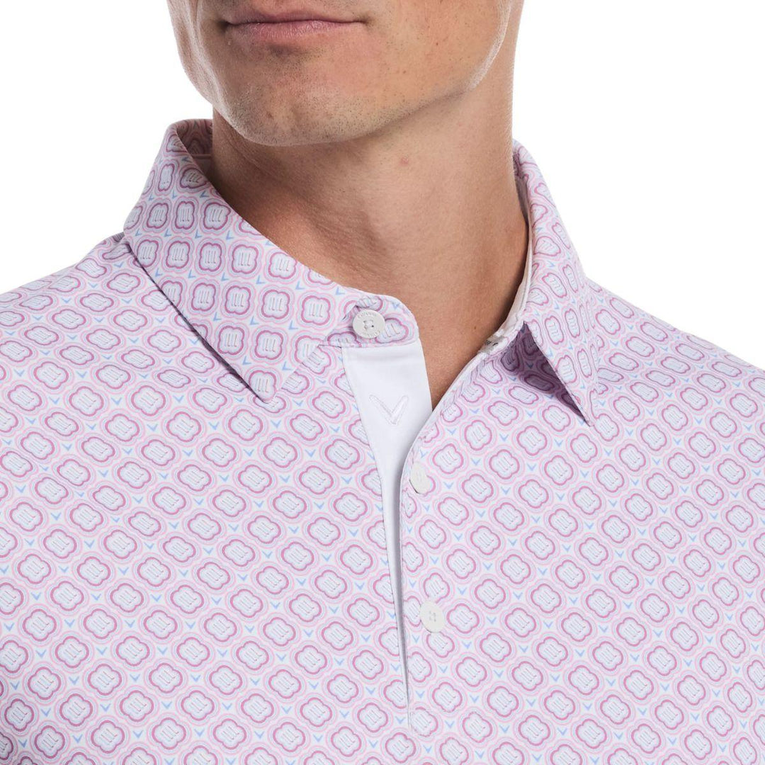 Golf Club Geo Print Polo