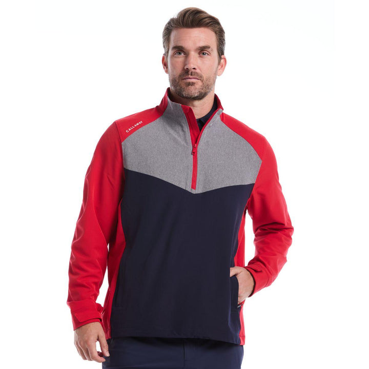 Mens 1/2 Zip Wind Jacket Long Sleeve