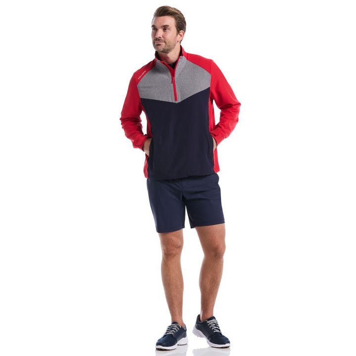 Mens 1/2 Zip Wind Jacket Long Sleeve