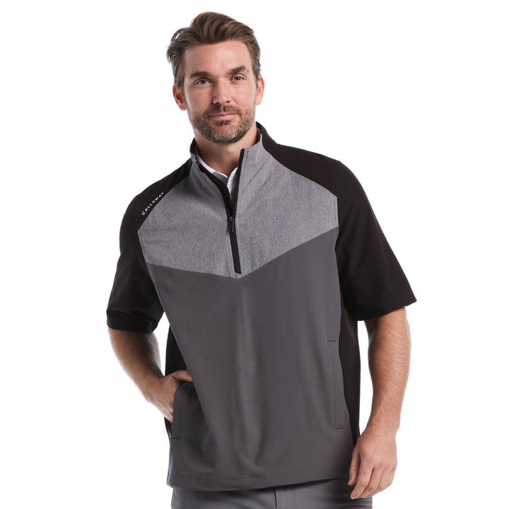 Mens 1/2 Zip Wind Jacket Short Sleeve