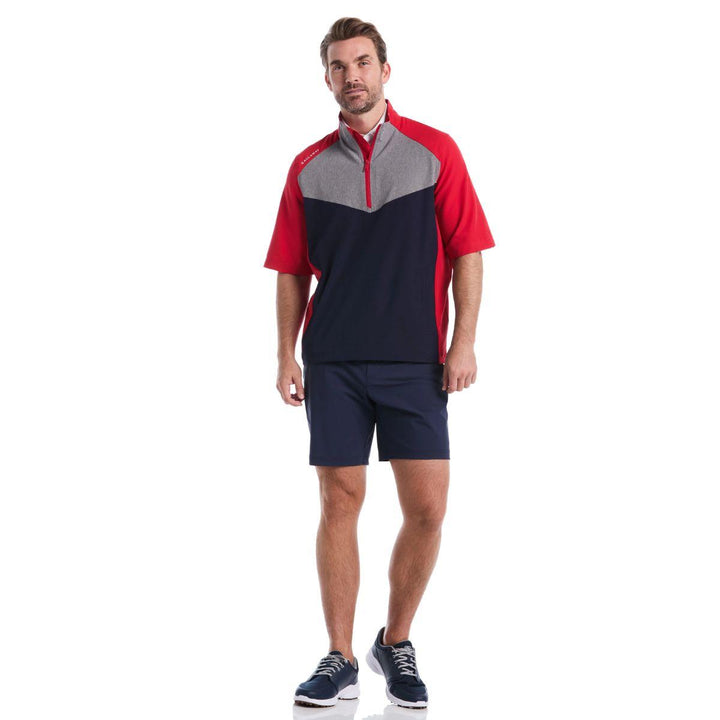 Mens 1/2 Zip Wind Jacket Short Sleeve