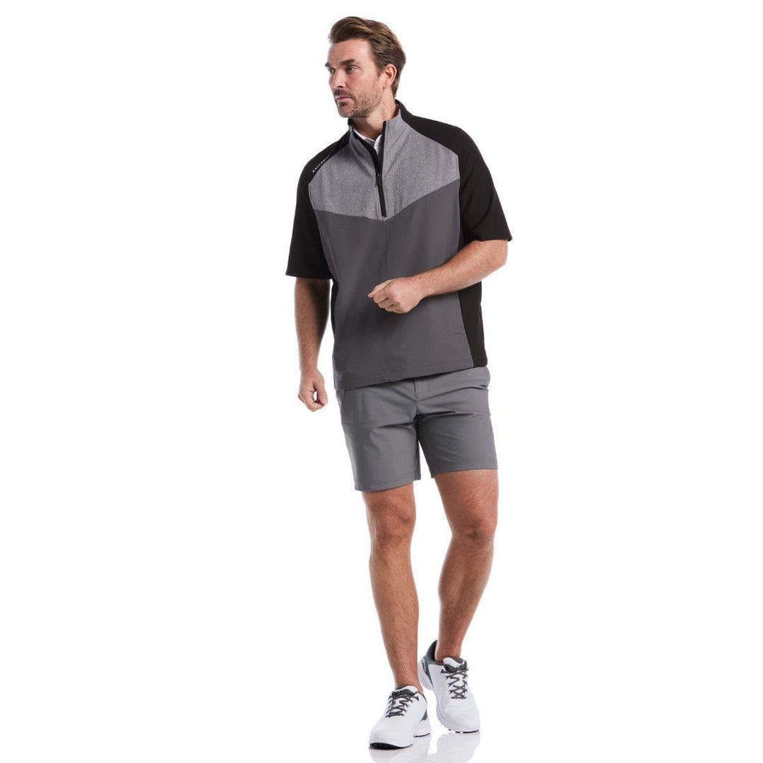 Mens 1/2 Zip Wind Jacket Short Sleeve
