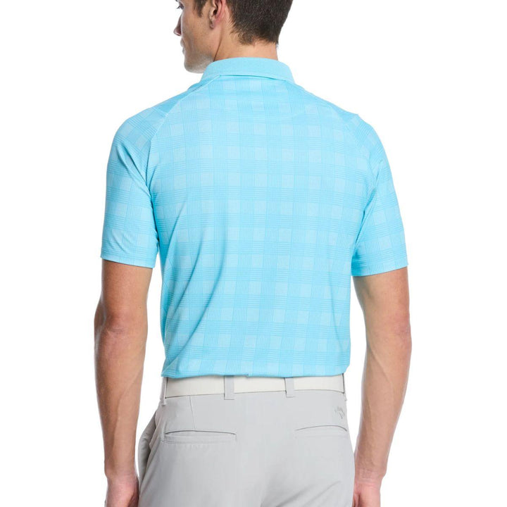Mens Chevron Plaid Print Golf Polo