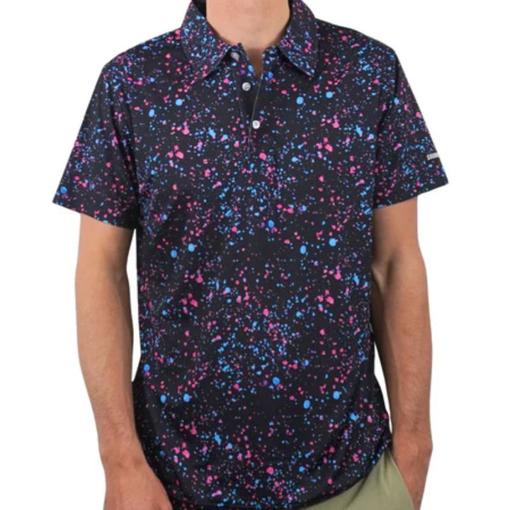 Paint Splatter Black Polo