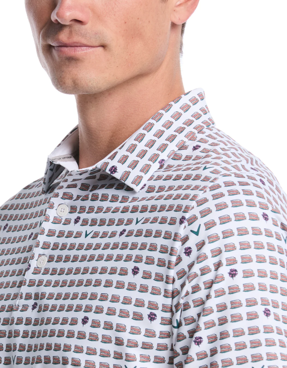 One Pimento, Two Pimento, Green Print Polo