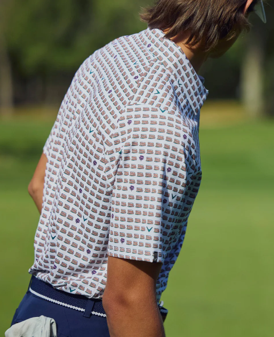 One Pimento, Two Pimento, Green Print Polo