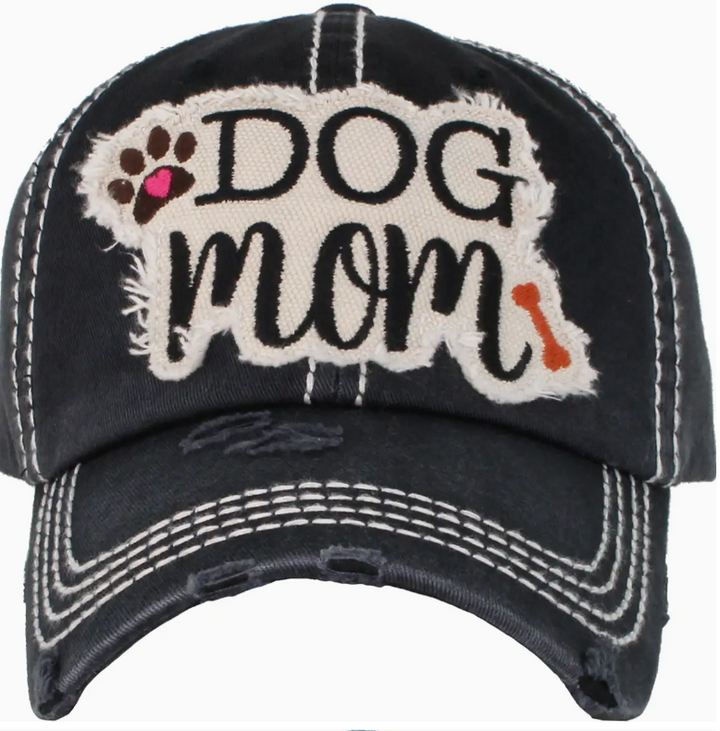 Dog Mom Washed Vintage Hat