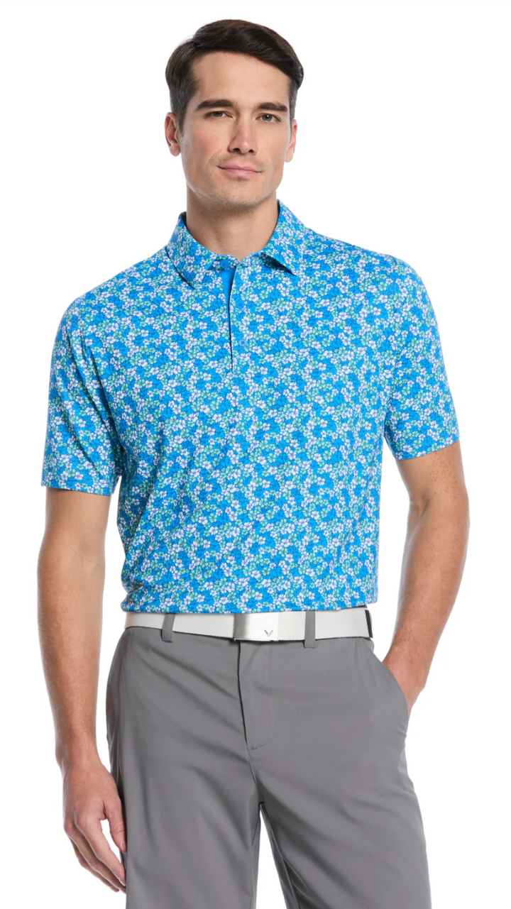 Hibiscus Print Golf Polo