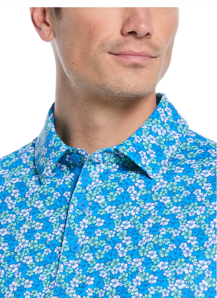 Hibiscus Print Golf Polo