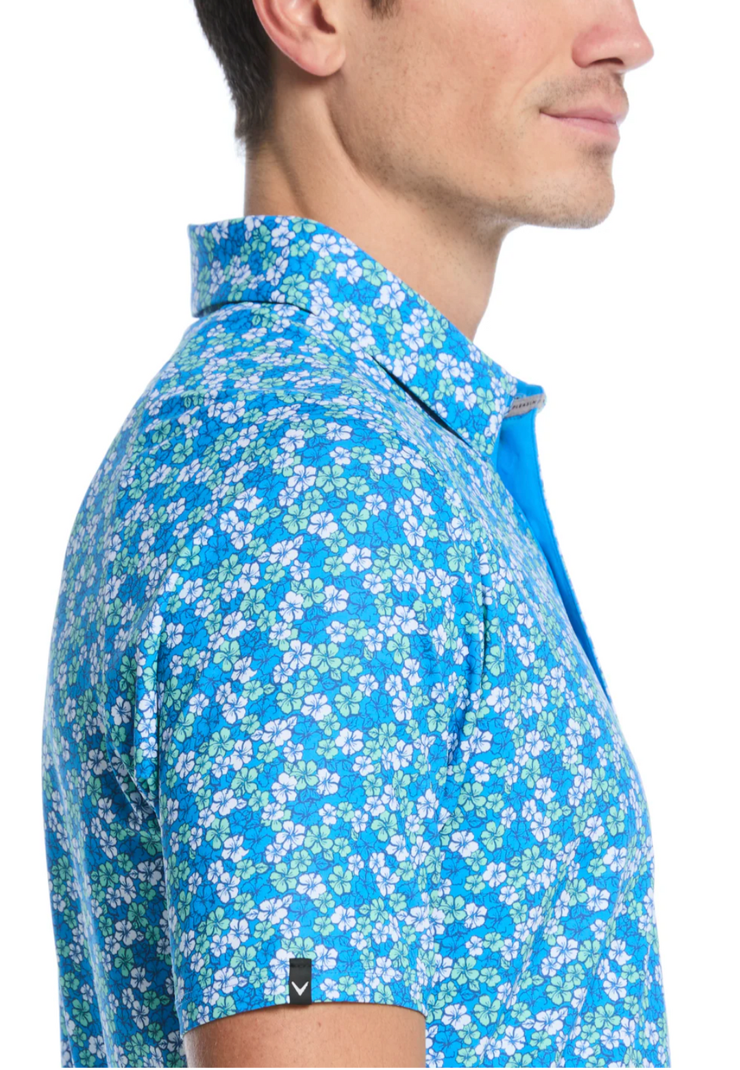 Hibiscus Print Golf Polo