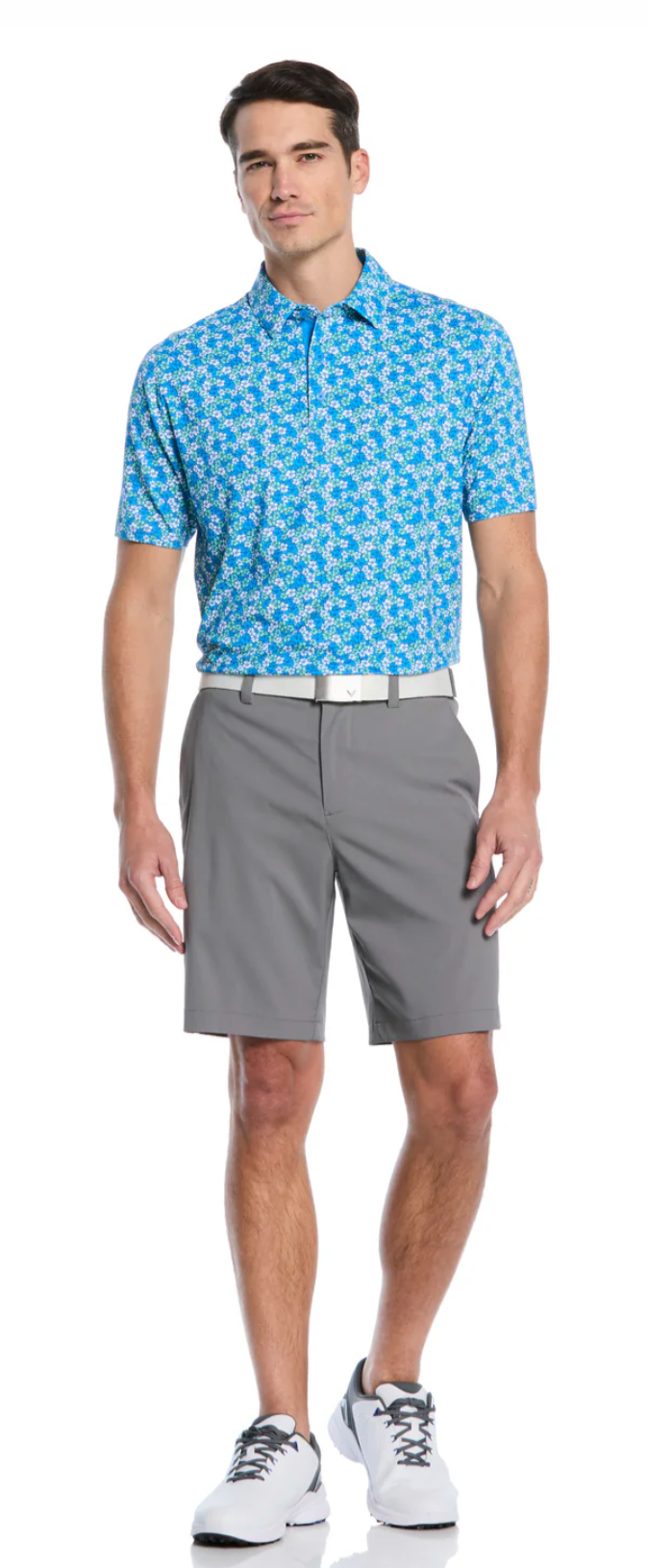 Hibiscus Print Golf Polo