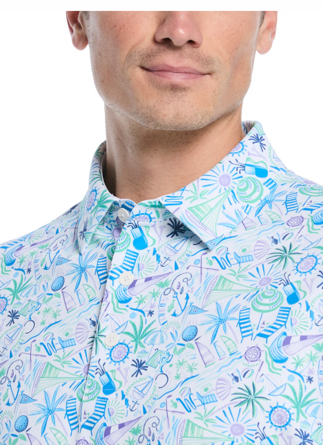 Nautical Conversational Print Golf Polo