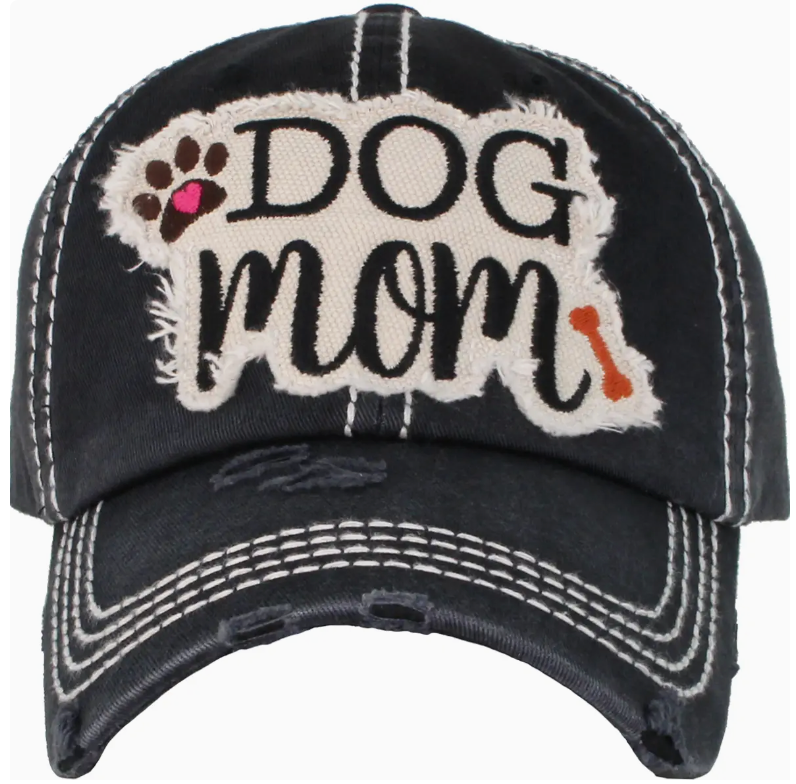 Dog Mom Washed Vintage Hat