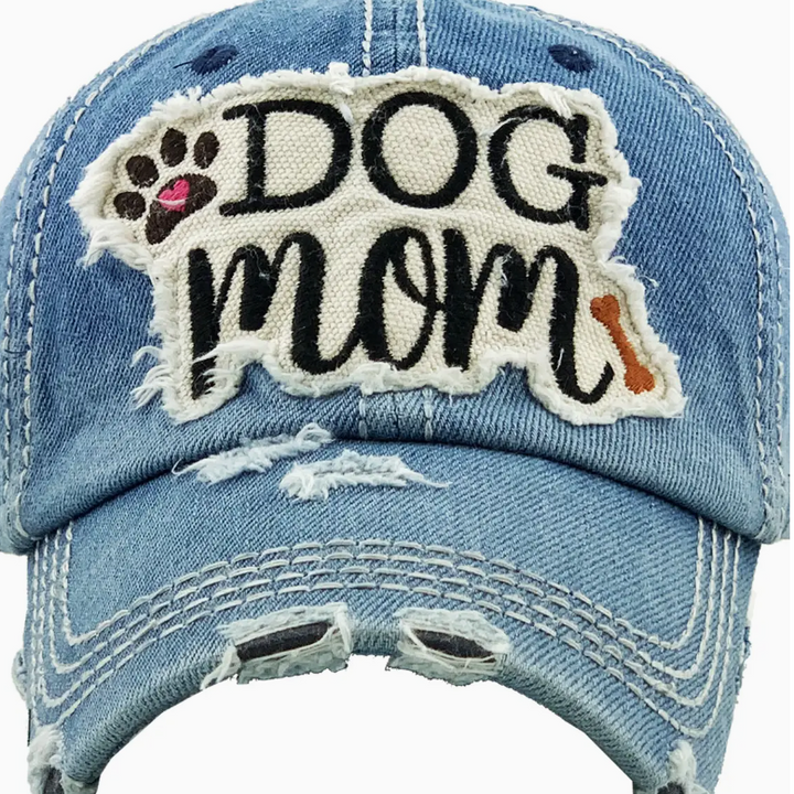 Dog Mom Washed Vintage Hat