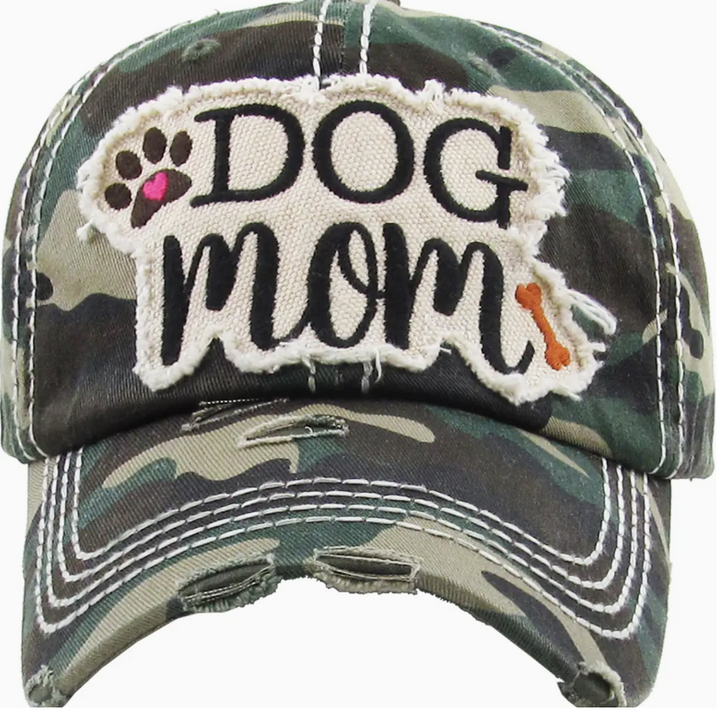 Dog Mom Washed Vintage Hat