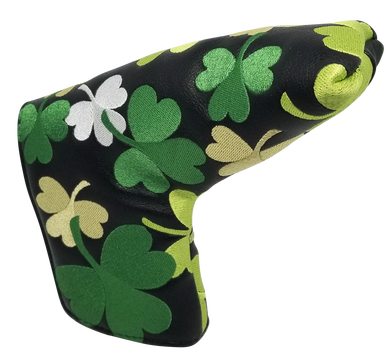 Shamrocks All-Over Embroidered Blade Putter Cover by ReadyGOLF