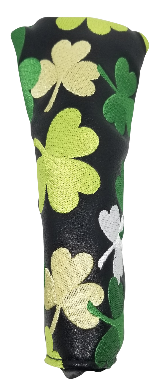 Shamrocks All-Over Embroidered Blade Putter Cover by ReadyGOLF