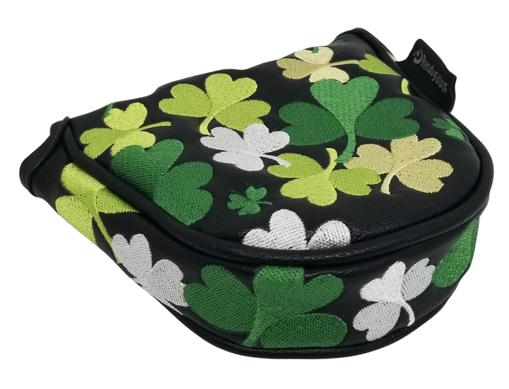 Shamrocks All-Over Embroidered Mallet Putter Cover by ReadyGOLF