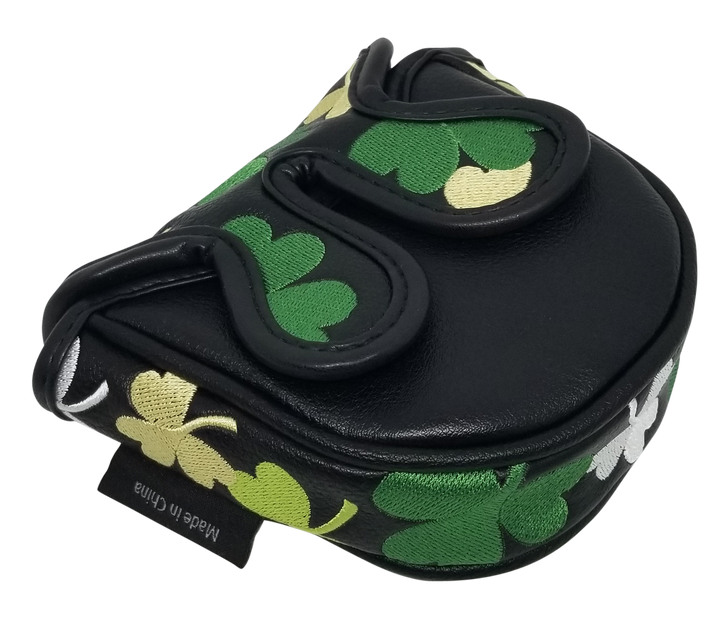 Shamrocks All-Over Embroidered Mallet Putter Cover by ReadyGOLF
