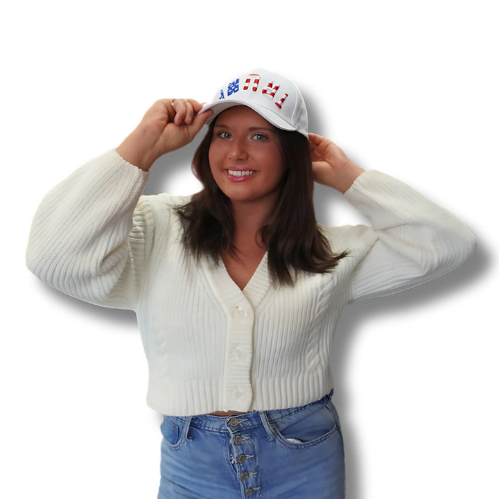 Trump USA White Strapback Hat