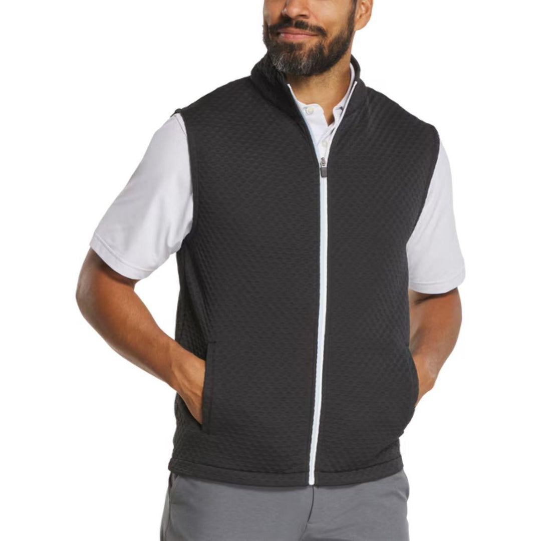 Textured Knit Full-Zip Vest