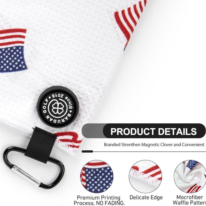 US Flag Magnetic Golf Towel