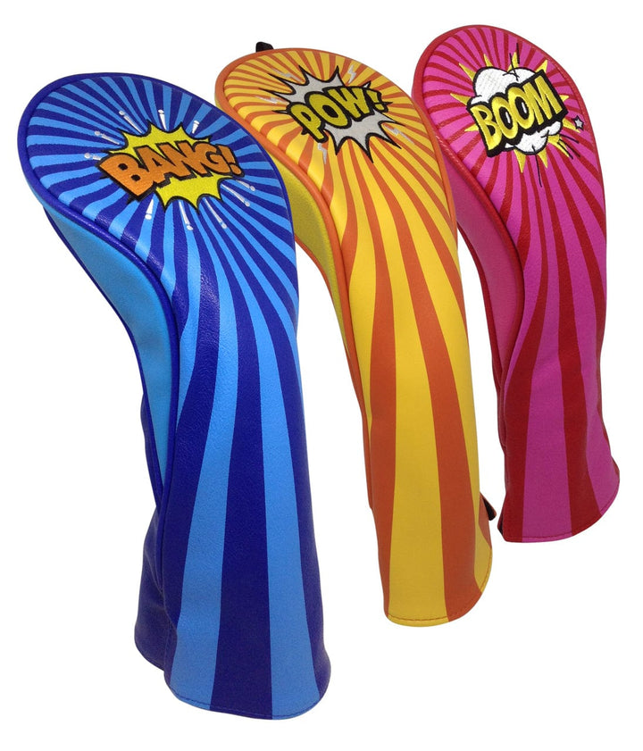 BANG! POW! BOOM! Embroidered Headcover Set - Driver, Fairway, Hybrid by ReadyGOLF